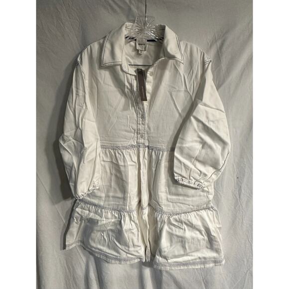 Denim Tiered Mini Shirt Dress - Picture 5 of 6